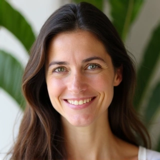 Portrait of a warm and empathetic nutritionist, smiling.