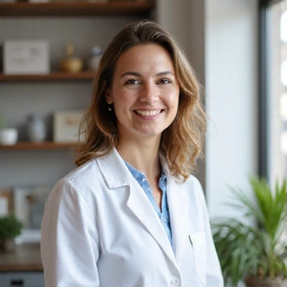 Portrait of a friendly female nutritionist, professional and approachable.